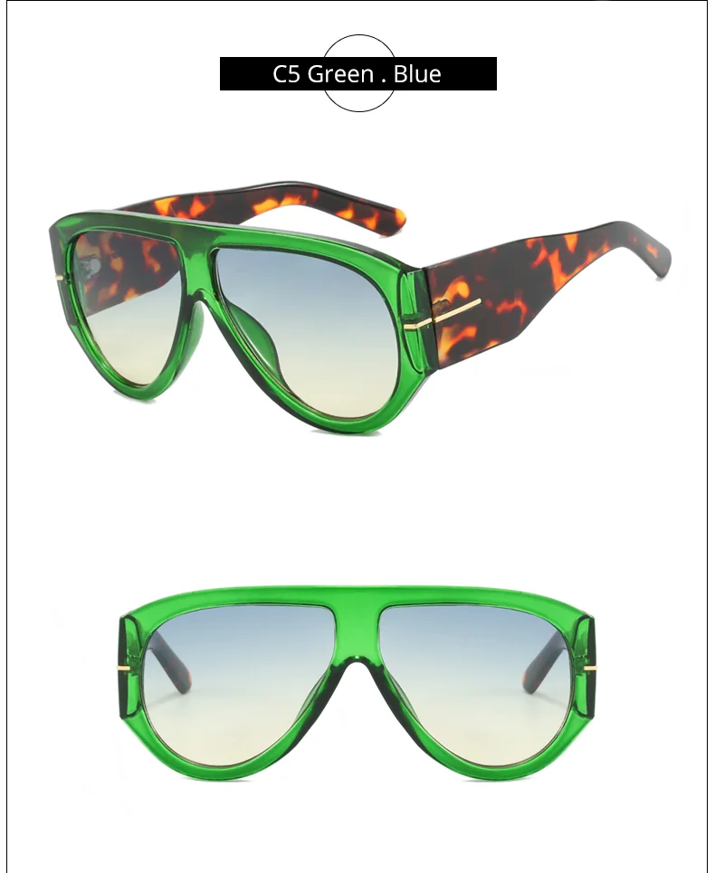 2026 Oversized Pilot Sunglasses for Women Men UV Protection Stylish Eyewear Thick Frame Unique Luxury Designer Sun Glasses Shade