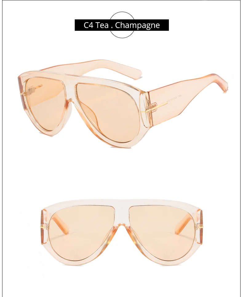 2026 Oversized Pilot Sunglasses for Women Men UV Protection Stylish Eyewear Thick Frame Unique Luxury Designer Sun Glasses Shade