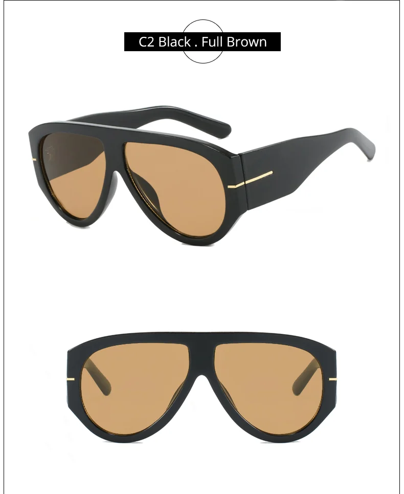2026 Oversized Pilot Sunglasses for Women Men UV Protection Stylish Eyewear Thick Frame Unique Luxury Designer Sun Glasses Shade