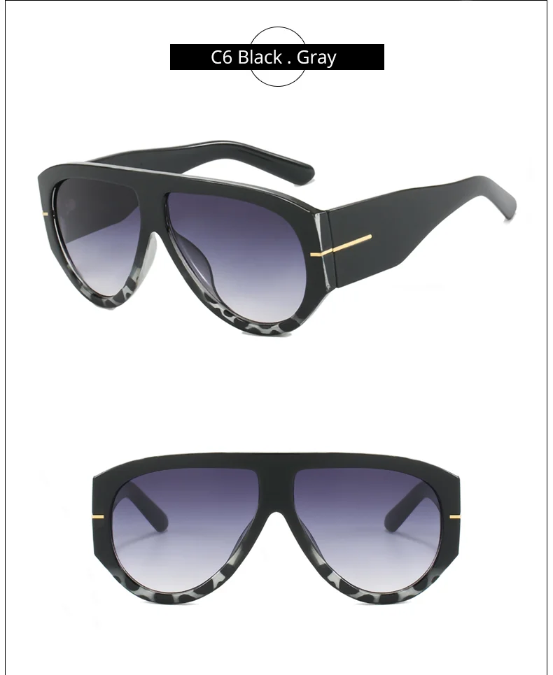 2026 Oversized Pilot Sunglasses for Women Men UV Protection Stylish Eyewear Thick Frame Unique Luxury Designer Sun Glasses Shade