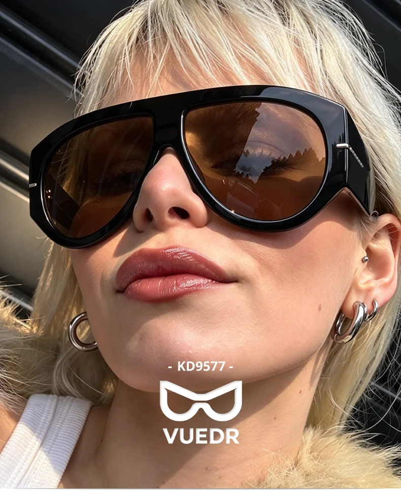2026 Oversized Pilot Sunglasses for Women Men UV Protection Stylish Eyewear Thick Frame Unique Luxury Designer Sun Glasses Shade