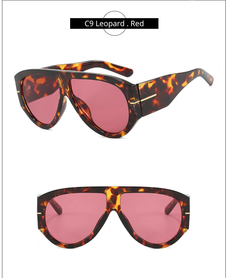 2026 Oversized Pilot Sunglasses for Women Men UV Protection Stylish Eyewear Thick Frame Unique Luxury Designer Sun Glasses Shade