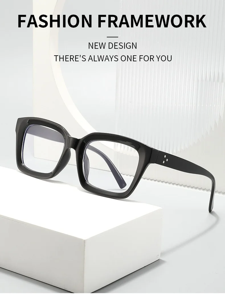 Women Anti Blue Light Glasses Oversized Frame Vintage Glasses Computer Eyewear Full Frame Transparent Eye Protection Eyepiece