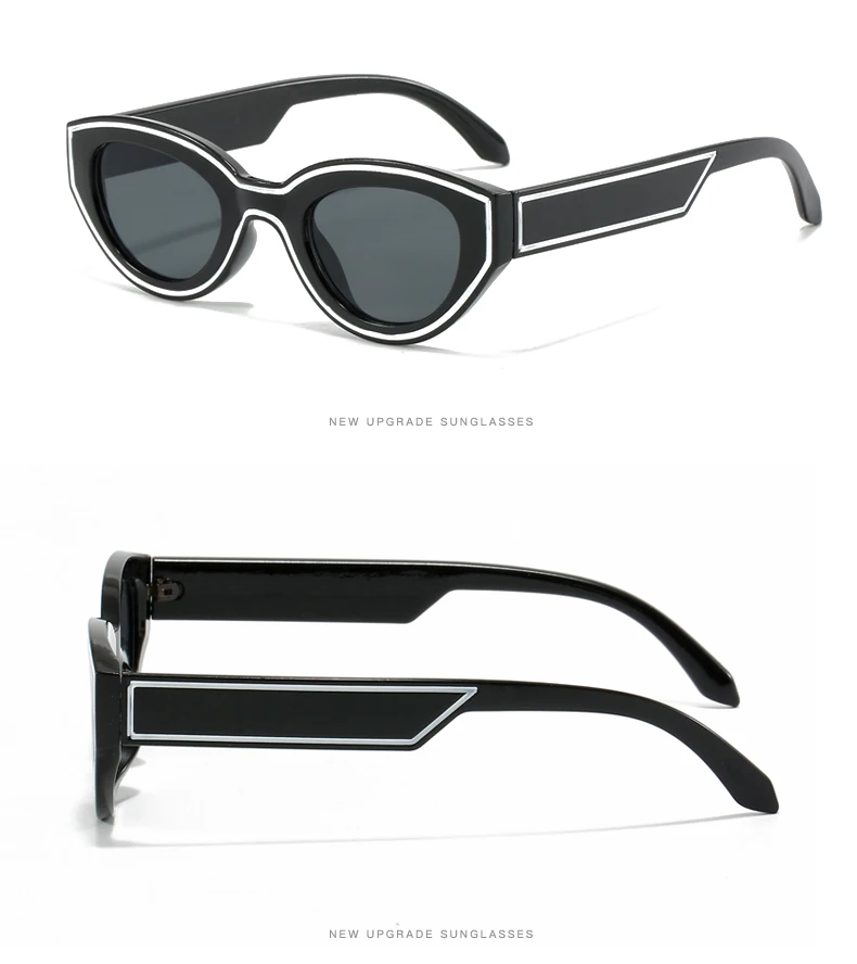 New Trendy Polygon Women Sunglasses Vintage Gradient Candy Color Shades Cat Eye Brand Designer Travelling Eyewear UV400