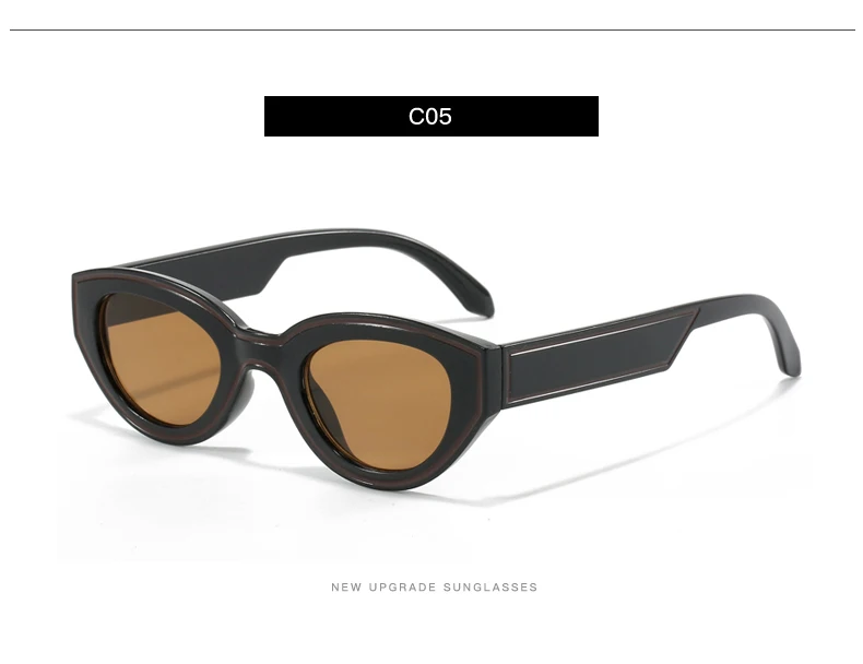 New Trendy Polygon Women Sunglasses Vintage Gradient Candy Color Shades Cat Eye Brand Designer Travelling Eyewear UV400