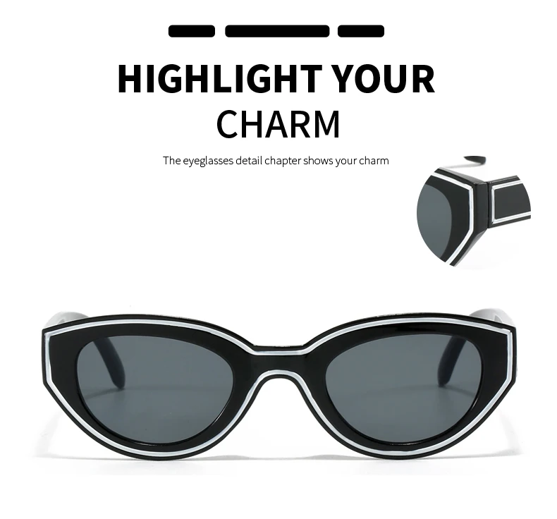 New Trendy Polygon Women Sunglasses Vintage Gradient Candy Color Shades Cat Eye Brand Designer Travelling Eyewear UV400