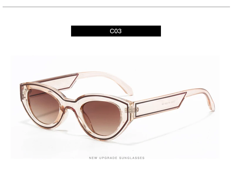 New Trendy Polygon Women Sunglasses Vintage Gradient Candy Color Shades Cat Eye Brand Designer Travelling Eyewear UV400