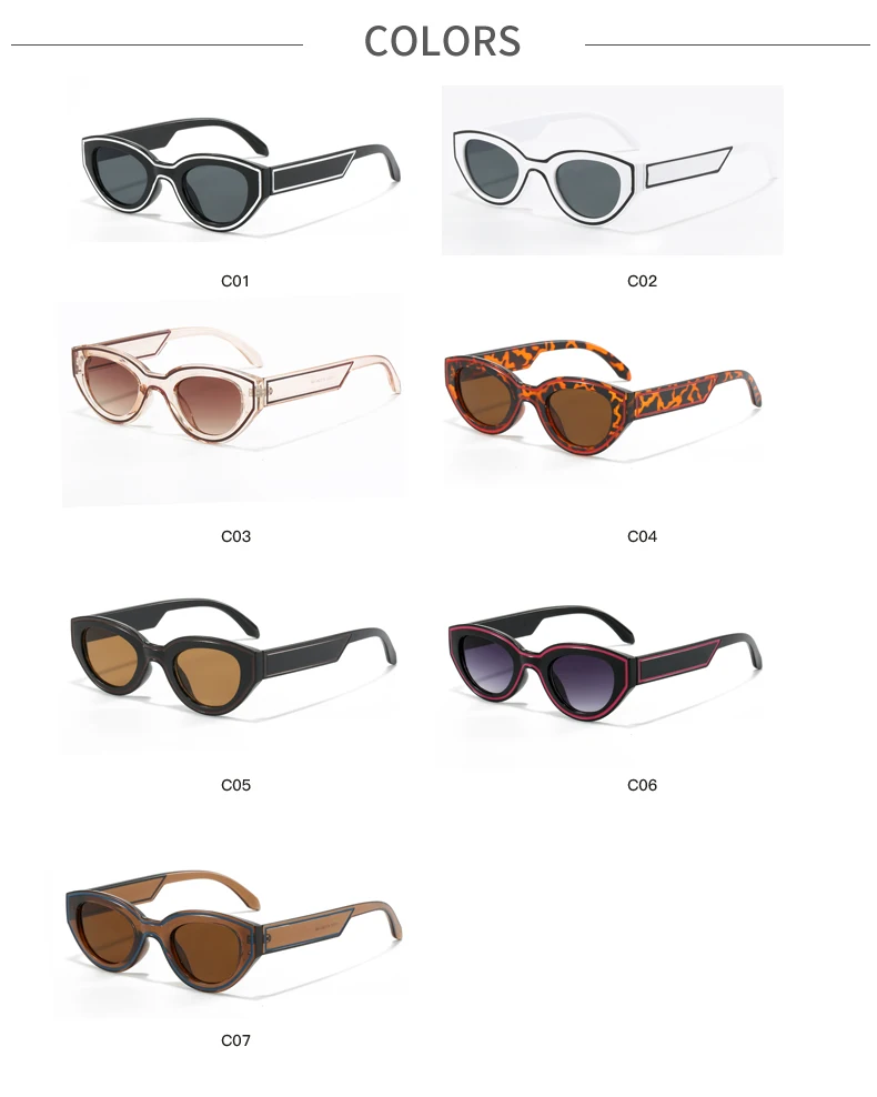 New Trendy Polygon Women Sunglasses Vintage Gradient Candy Color Shades Cat Eye Brand Designer Travelling Eyewear UV400