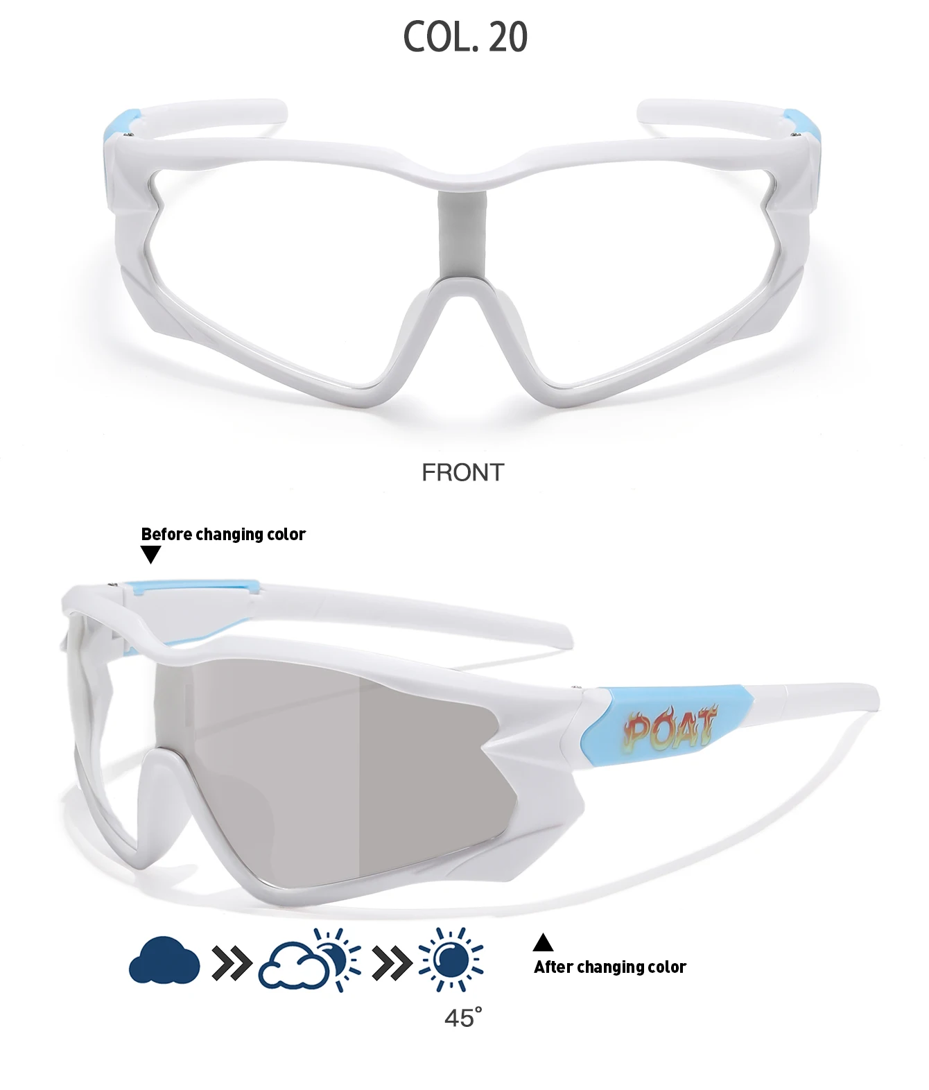 POAT Brand Men Women MTB Bike Bicycle Photochromic Eyewear Cycling Fishing Running Glasses New Style Sunglasses Sports