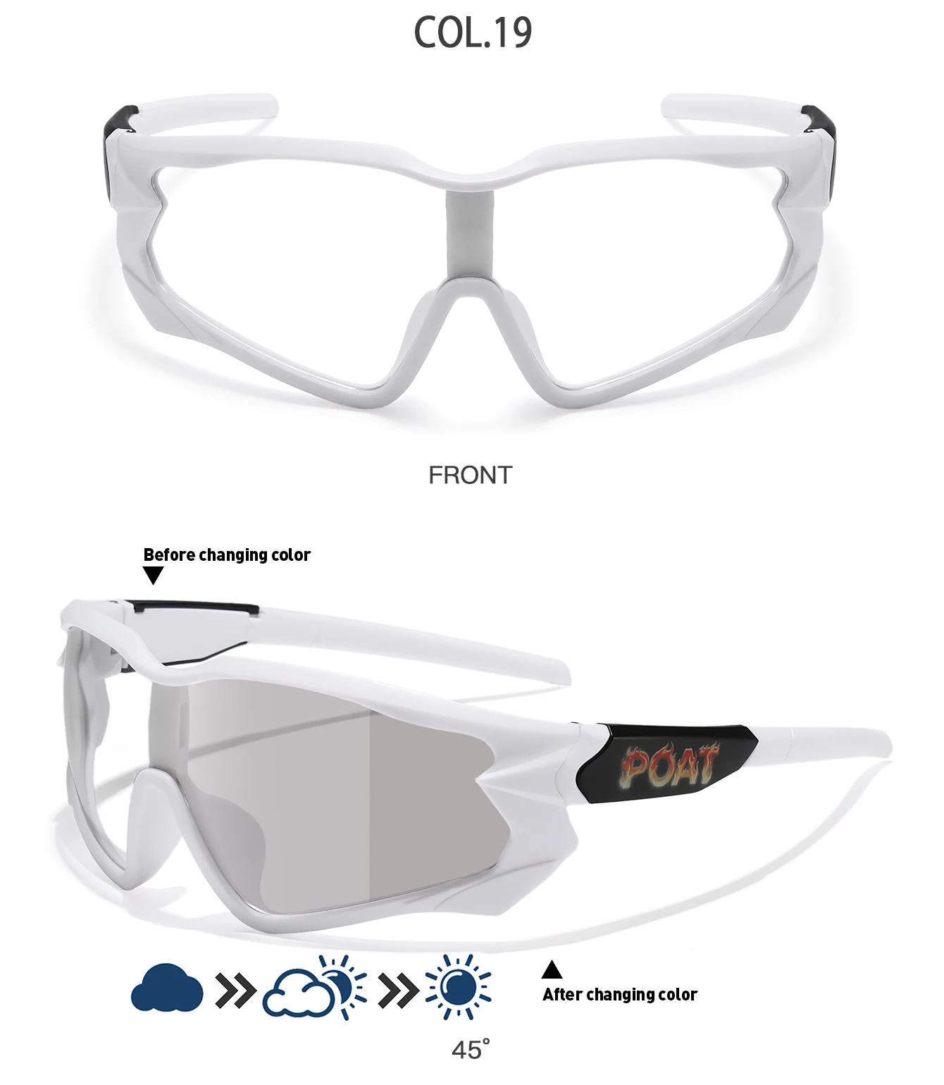 POAT Brand Men Women MTB Bike Bicycle Photochromic Eyewear Cycling Fishing Running Glasses New Style Sunglasses Sports