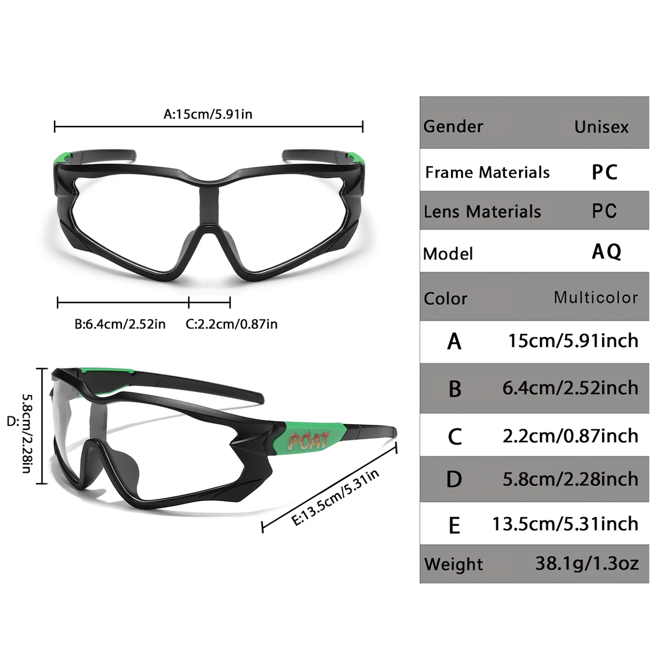 POAT Brand Men Women MTB Bike Bicycle Photochromic Eyewear Cycling Fishing Running Glasses New Style Sunglasses Sports