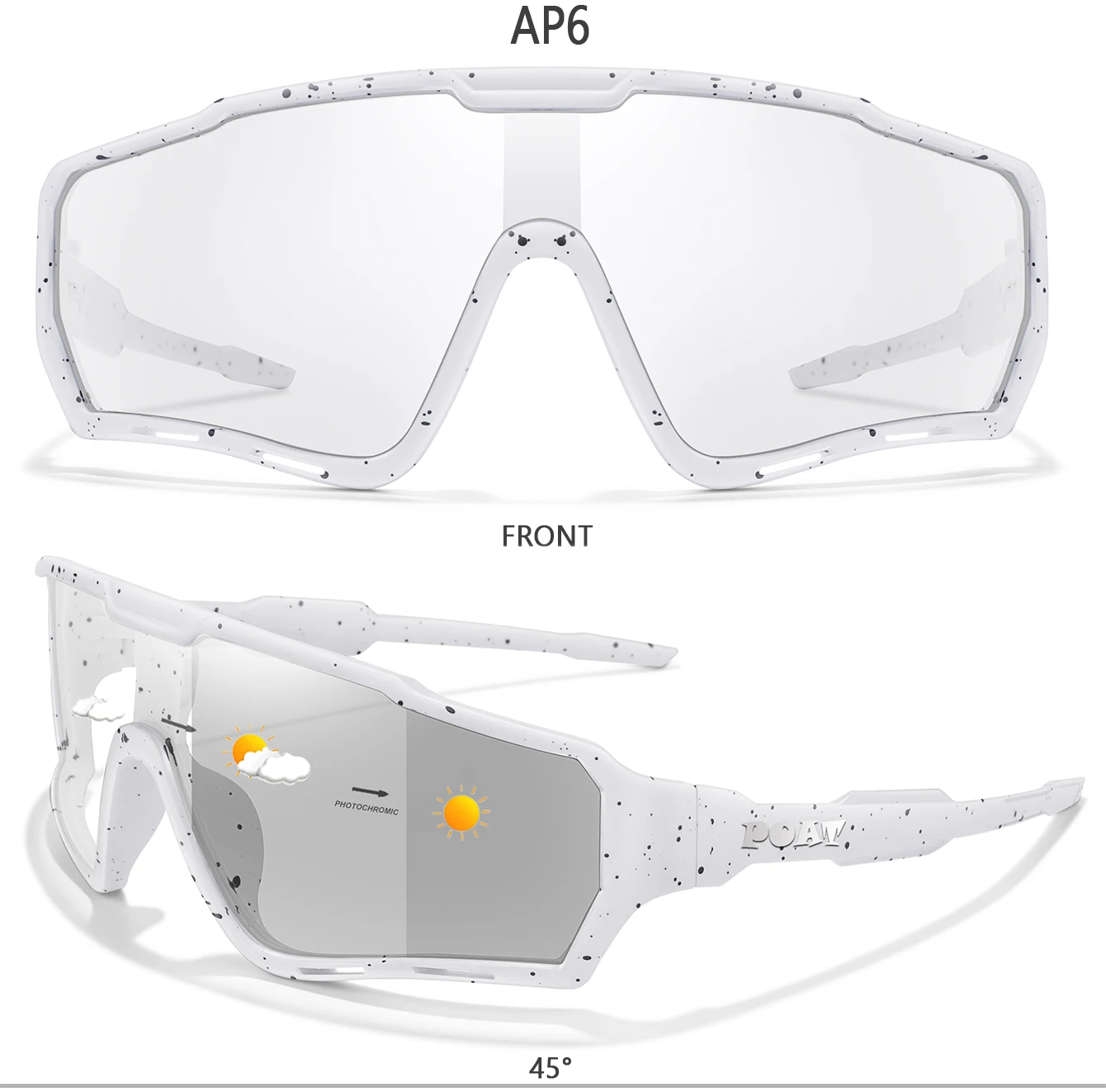 POAT Brand Men Women MTB Bike Bicycle Photochromic Eyewear Cycling Fishing Running Glasses New Style Sunglasses Sports