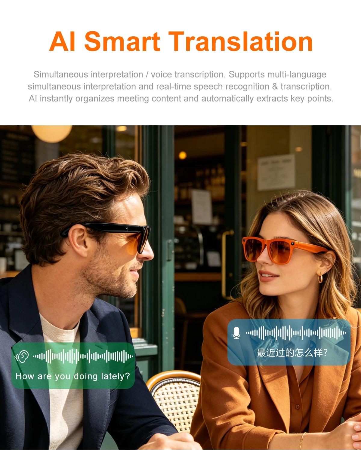 Lenovo 2400W 8K Upgrade Smart AI Glasses HD Shooting Camera Photo Video Voice Call Translation Bluetooth AI Motorcycle Glasses