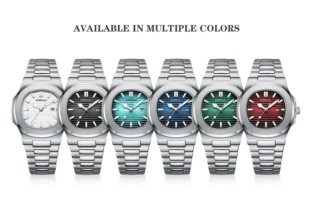 CRRJU Top Luxury Brand Man Watch Sports Waterproof Luminous Date Men Wristwatch Square Dial Quartz Men's Watches High Quality