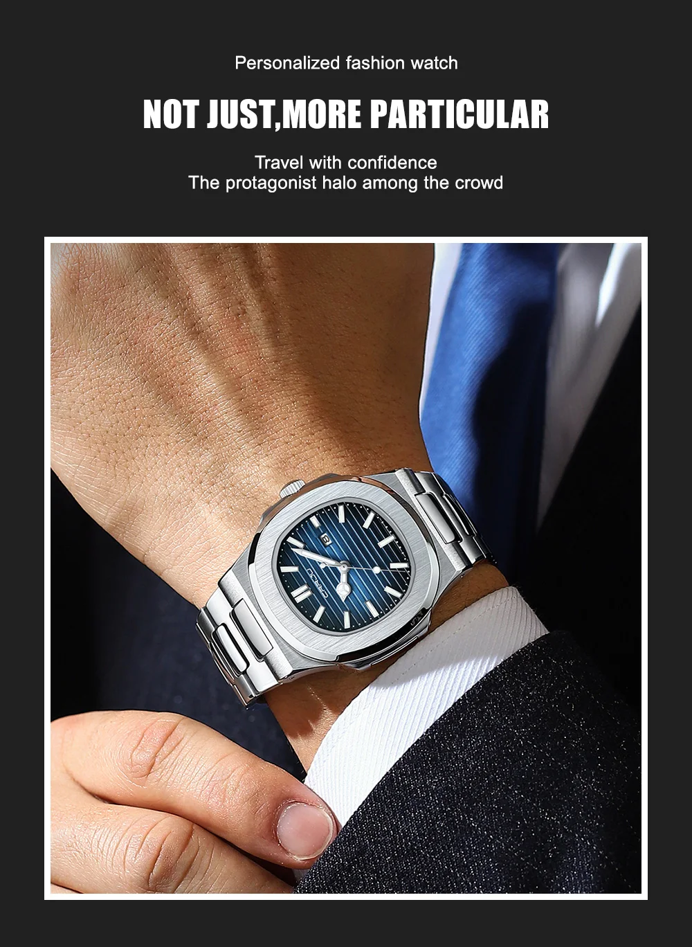 CRRJU Top Luxury Brand Man Watch Sports Waterproof Luminous Date Men Wristwatch Square Dial Quartz Men's Watches High Quality