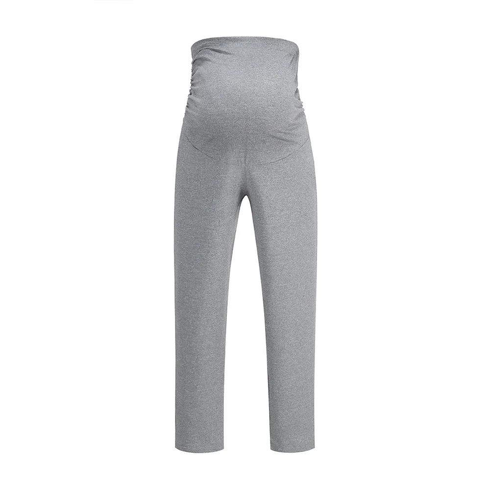 Maternity Pants Over The Belly Yoga Dress Work Pregnancy Pants Stretchy Lounge Wide Leg Trousers with Pockets