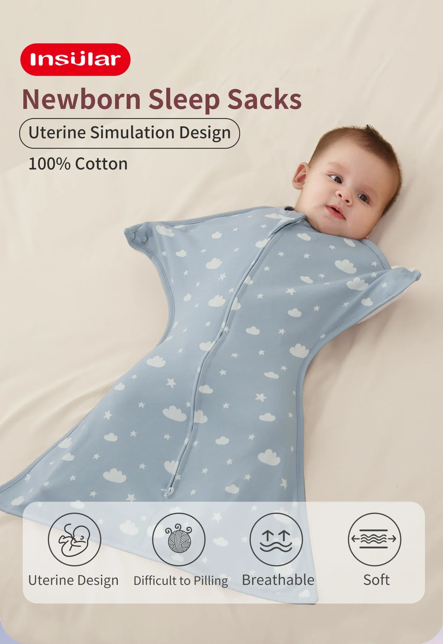Baby Sleeping Bags Summer Thin Newborn Swaddle Blanket For 0-12 Months Promote Sleep Infant 100% Cotton Soft Newborn Blanket