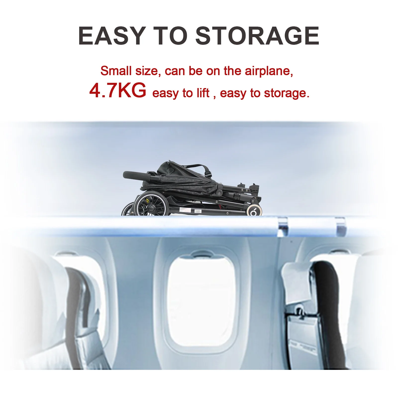 Baobaohao A2 Portable Baby Stroller Two-Stage Sunshade, Skin Friendly, Comfortable, Easy to Lift and Store