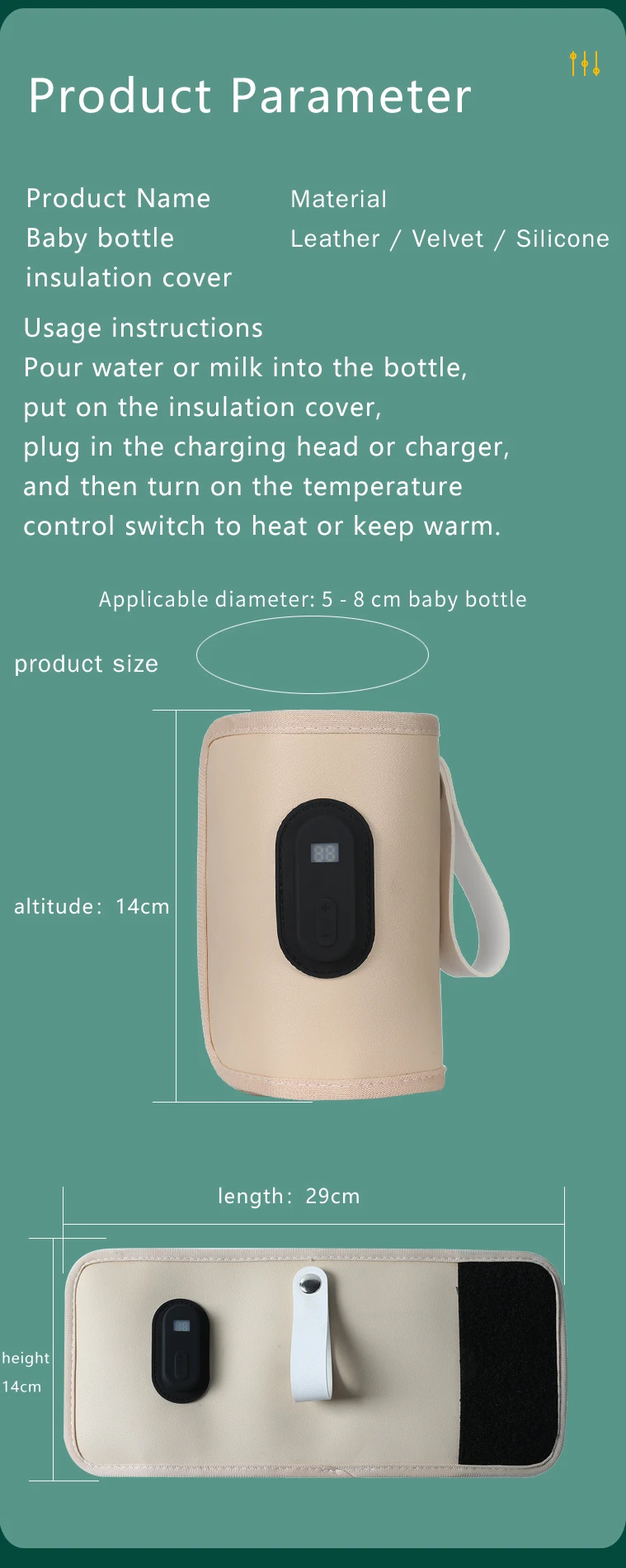 Baby Milk Warmer Baby Nursing Bottle Heater, Portable USB Bottle Warmer for Car, Outdoor Travel Accessories Outdoor Portable