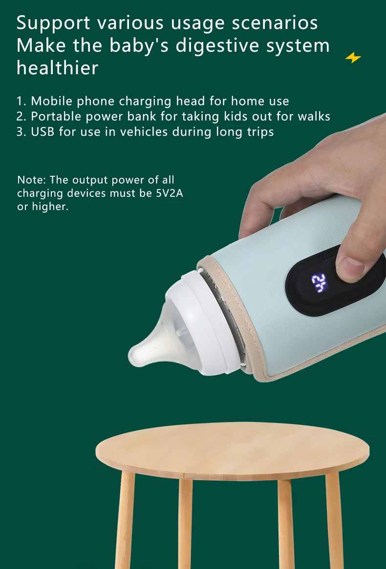 Baby Milk Warmer Baby Nursing Bottle Heater, Portable USB Bottle Warmer for Car, Outdoor Travel Accessories Outdoor Portable