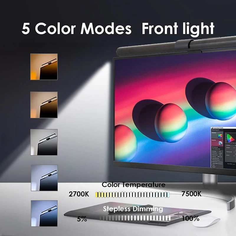 RGB Light LED Monitor Light Bar Computer Screen Hanging Lights Atmosphere Table Lamp Reading Night Lights Gaming Dimming Lights