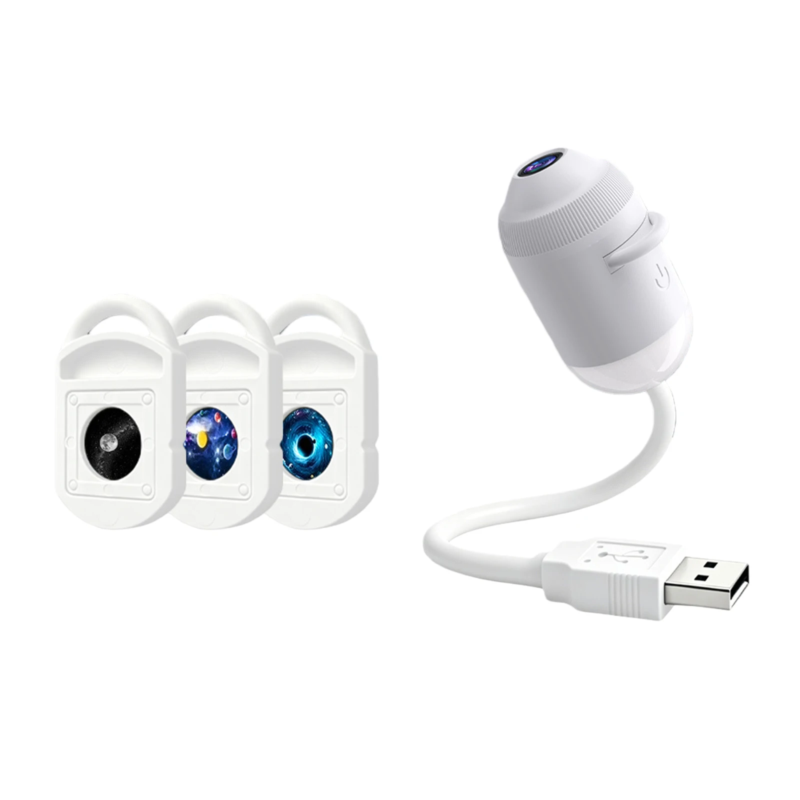 HD 2-in-1 Smart Dynamic 5D Holographic Night Light Projector 360 Rotating Galaxy Light Star Projectors USB Powered Plug and Play