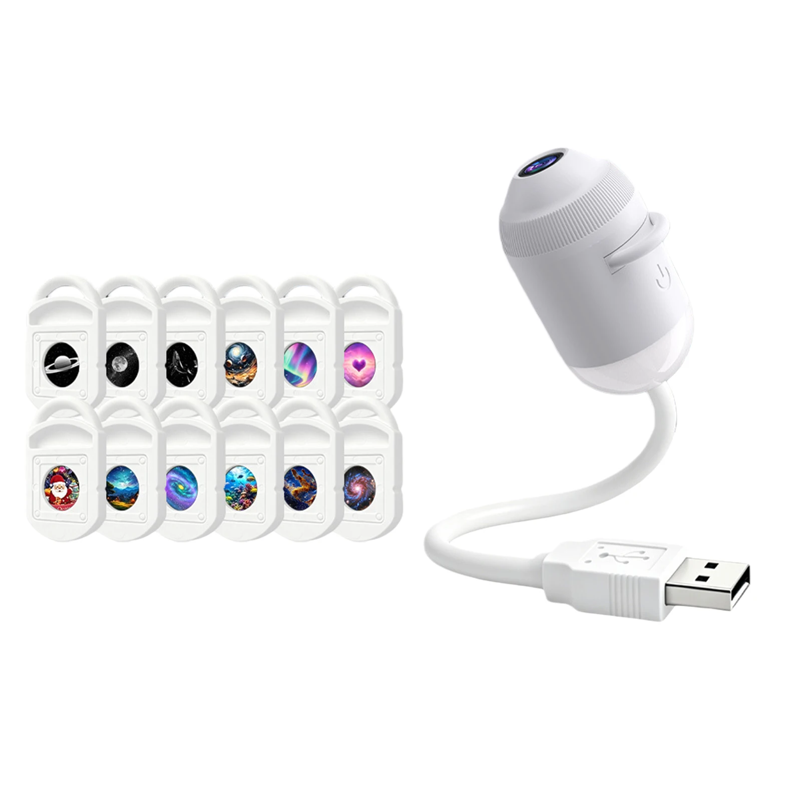 HD 2-in-1 Smart Dynamic 5D Holographic Night Light Projector 360 Rotating Galaxy Light Star Projectors USB Powered Plug and Play