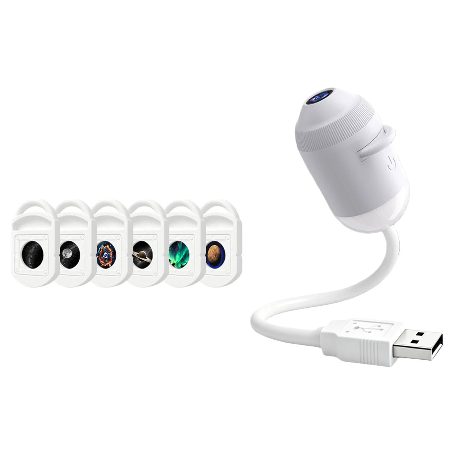 HD 2-in-1 Smart Dynamic 5D Holographic Night Light Projector 360 Rotating Galaxy Light Star Projectors USB Powered Plug and Play