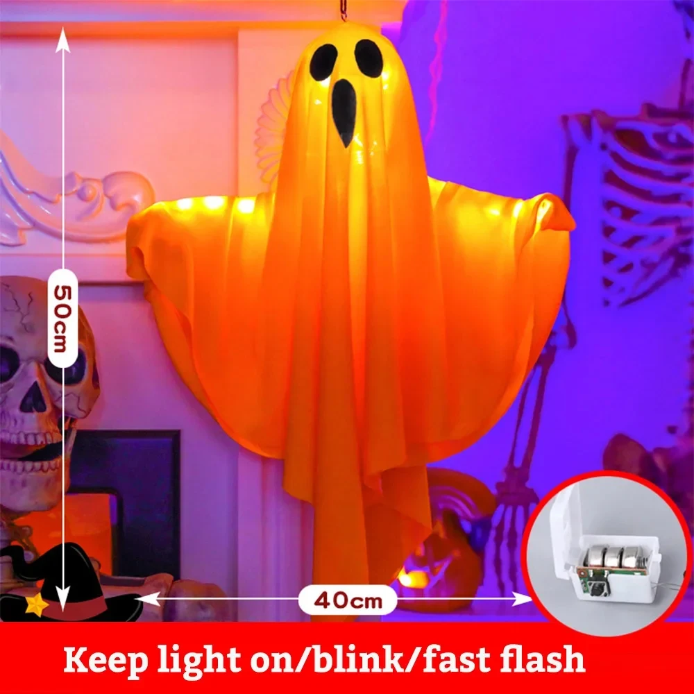 Halloween Hanging Ghost Decor, Light Up Flying Ghosts for Indoor Outdoor Garden Party, Scary Spooky Ornament Halloween Gifts