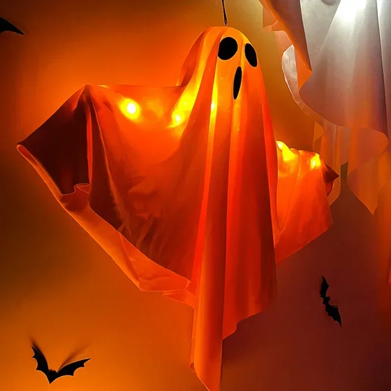 Halloween Hanging Ghost Decor, Light Up Flying Ghosts for Indoor Outdoor Garden Party, Scary Spooky Ornament Halloween Gifts