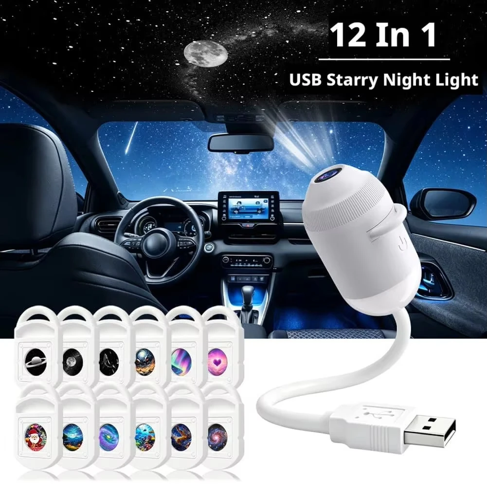 3in1 Intelligent Holographic Night Light Projector Plug Play HD Star Projector 360° Adjustable Galaxy Ocean Lamp Bedroom Ceiling