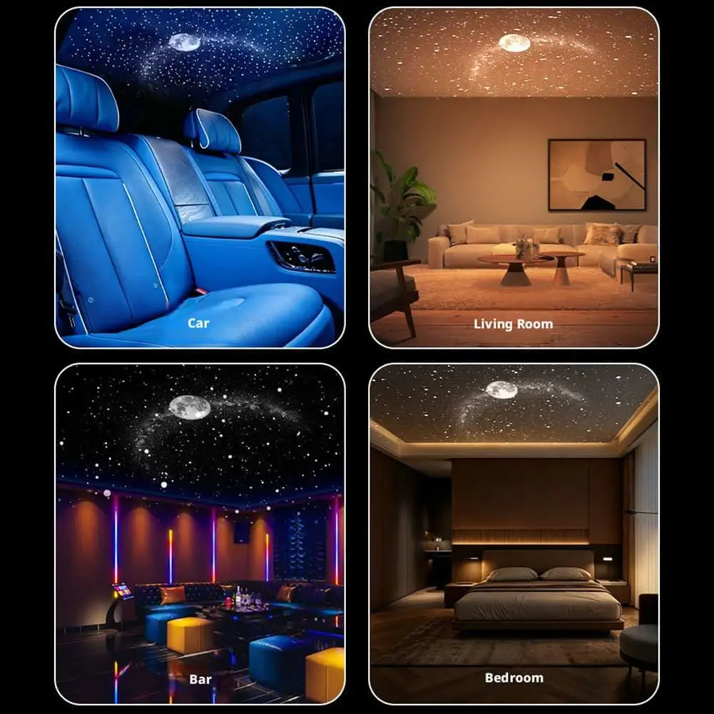 3in1 Intelligent Holographic Night Light Projector Plug Play HD Star Projector 360° Adjustable Galaxy Ocean Lamp Bedroom Ceiling