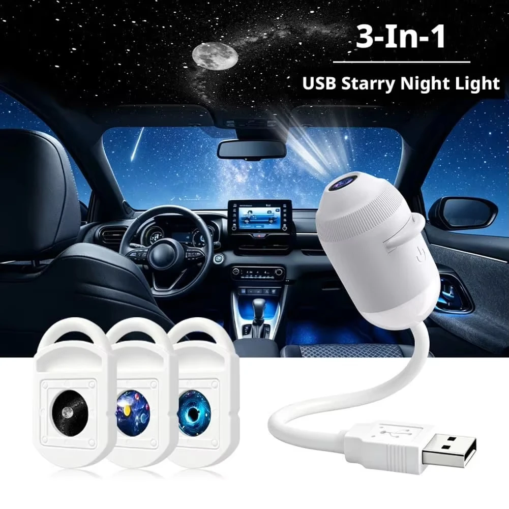 3in1 Intelligent Holographic Night Light Projector Plug Play HD Star Projector 360° Adjustable Galaxy Ocean Lamp Bedroom Ceiling