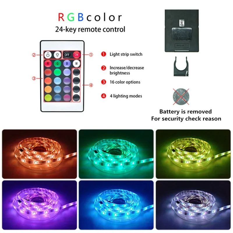 5V LED Strip Lights 1m-30m RGB Led Light Dimmable Color Change Flexible Strip Tape Luces Led Lamp for Room Decor TV Backlight