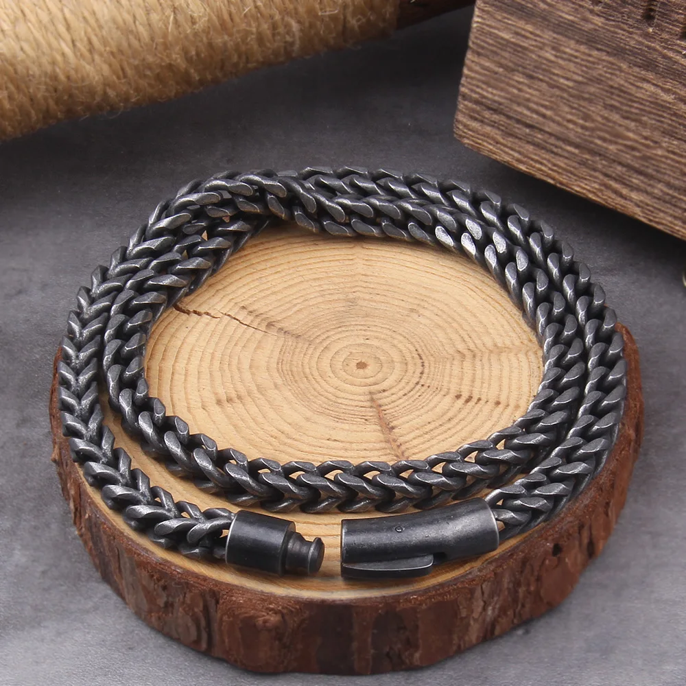 Locomotive Men Punk Rock Bicycle Chain Bracelet gray Plated Stainless Steel Magnet Button Male Jewelry Gifts