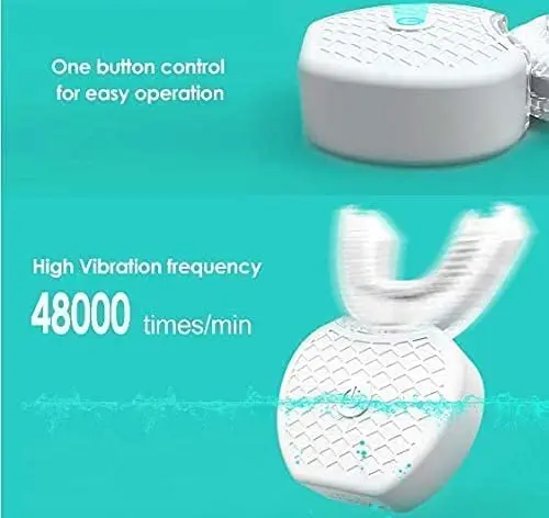 Sonic Silicone Electric Toothbrush U Shape 360 Degree Mouth Cleansing Automatic Toothbrush Cold Blue Light Teeth Whitening Brush