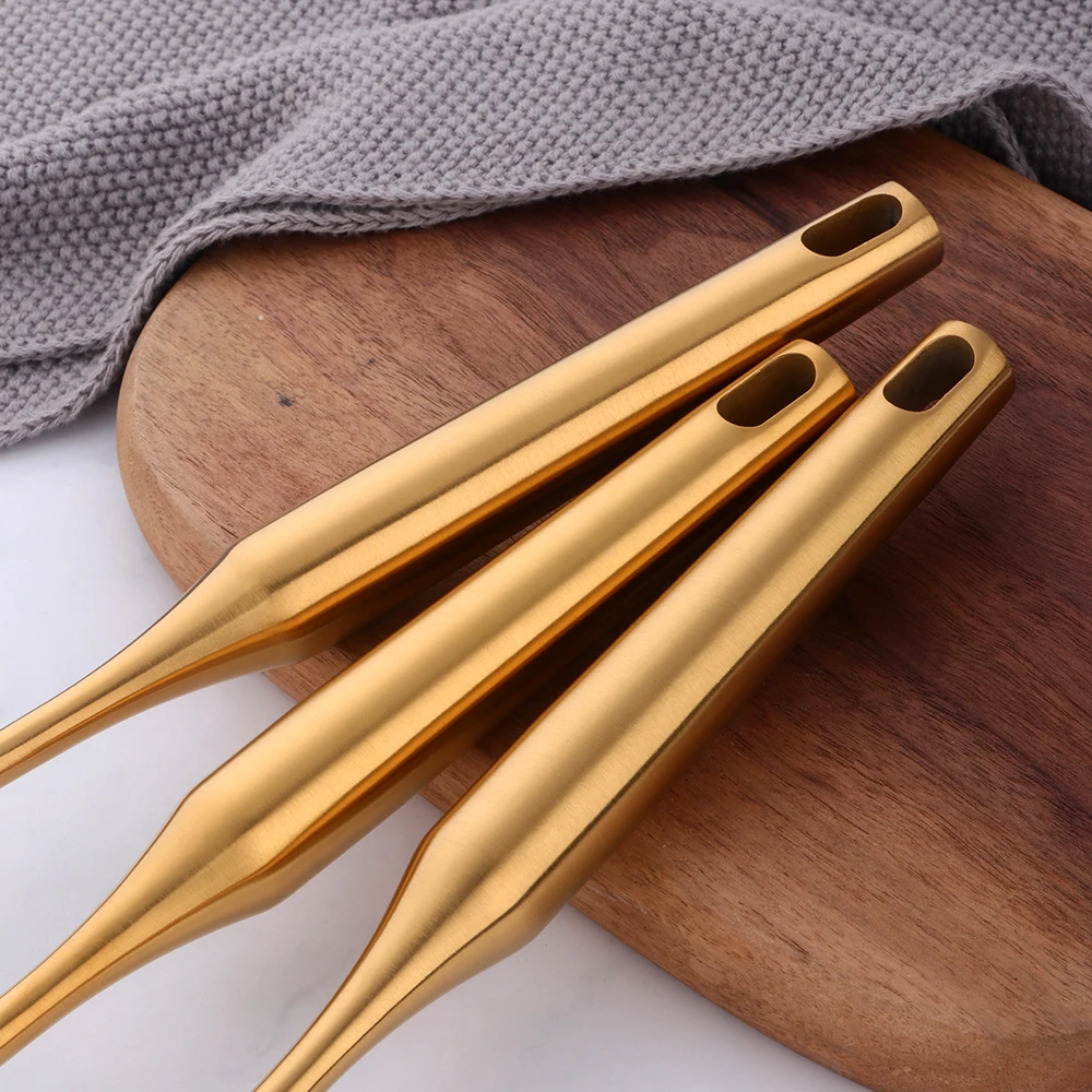 Gold cookware Stainless Steel Cooking tools spatula Shovels Turner Ladle Spoon Colander Filter Potato Mashers Kitchen Utensils