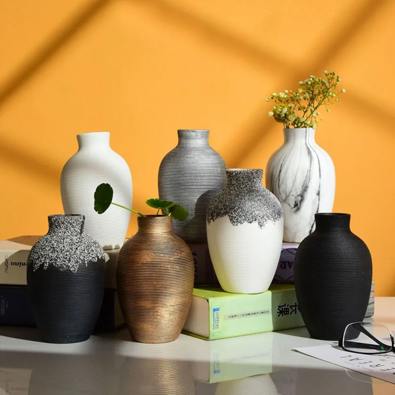 Ceramic Vase For Home Decor Nordic Flower Pot Home Living Room Decoration Flower Vase Cachepot For Flowers Modern for interior