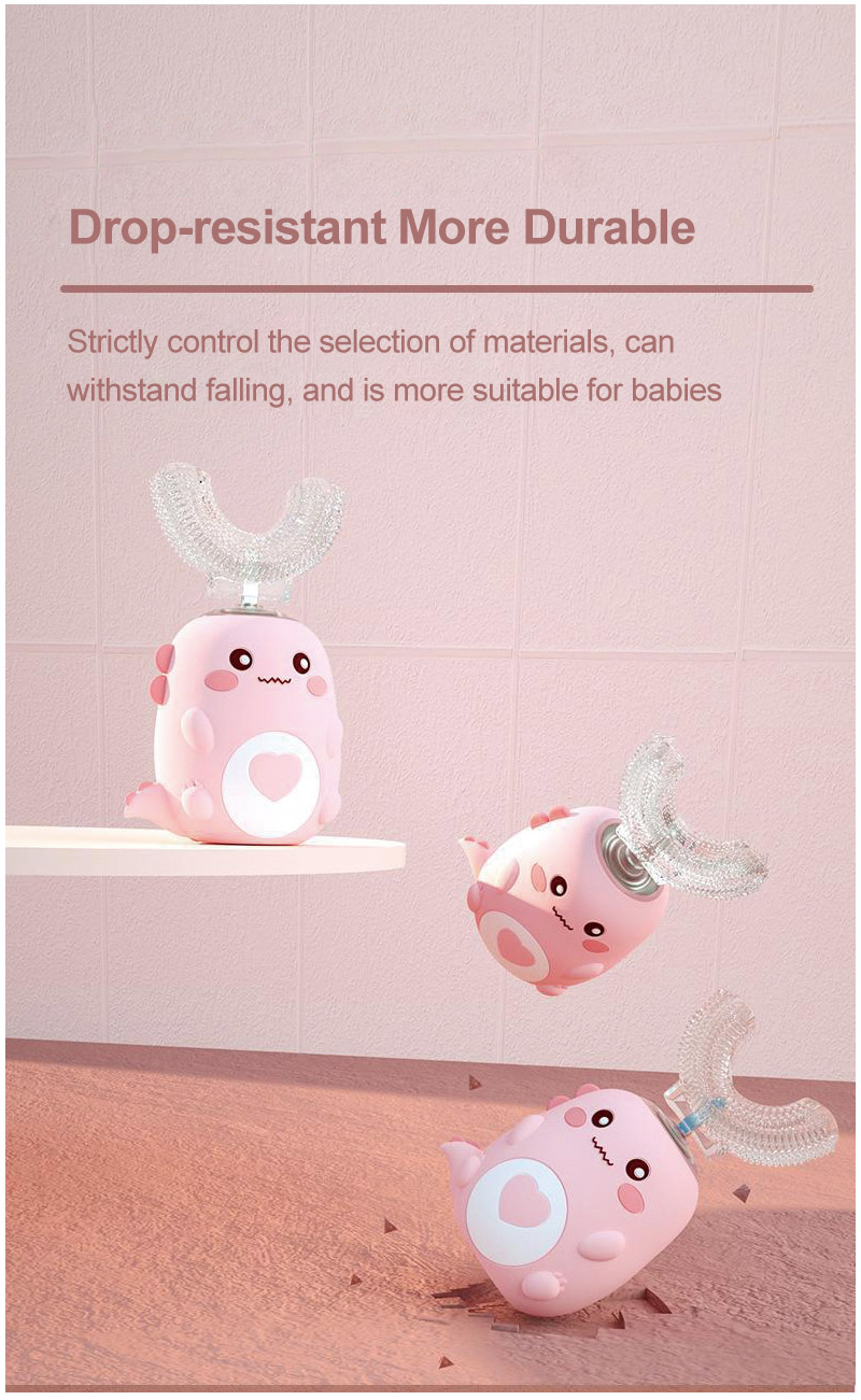 Children Electric Toothbrush Kids U-shaped 360 Degrees Silica Gel USB Charging Ultrasonic Toothbrush Kids Smart Toothbrush