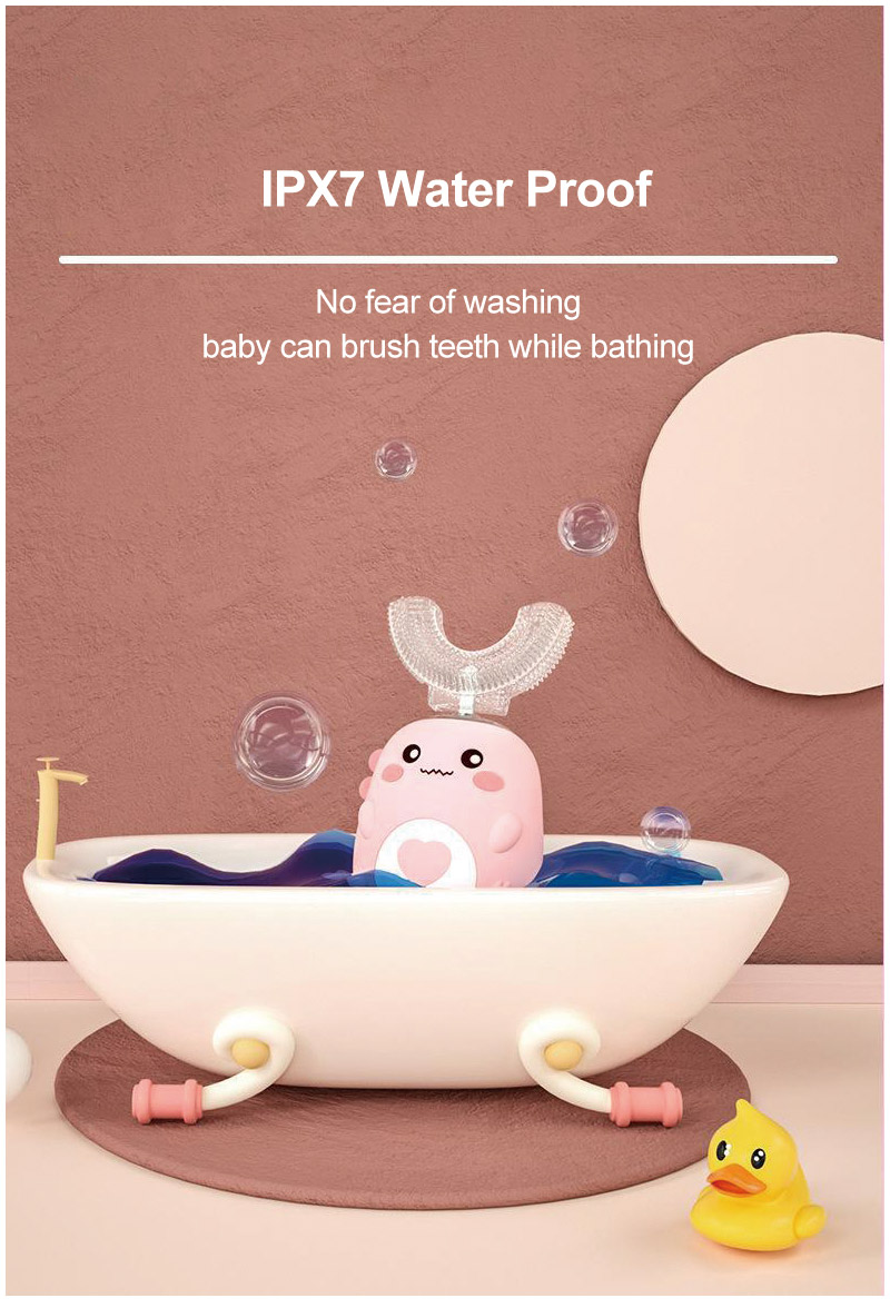 Children Electric Toothbrush Kids U-shaped 360 Degrees Silica Gel USB Charging Ultrasonic Toothbrush Kids Smart Toothbrush