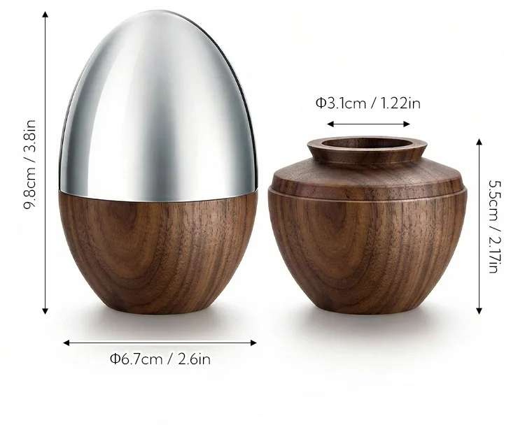 Walnut Toothpick Holder with Stainless Steel Cover, 6Pcs Fruit Picks, Cocktail Picks, Toothpick Box for Home Decor, Party, Bar