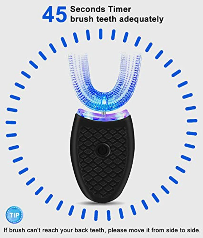 high quality travel portable Waterproof automatic u shape travel food grade silicone head adults kids electric toothbrush