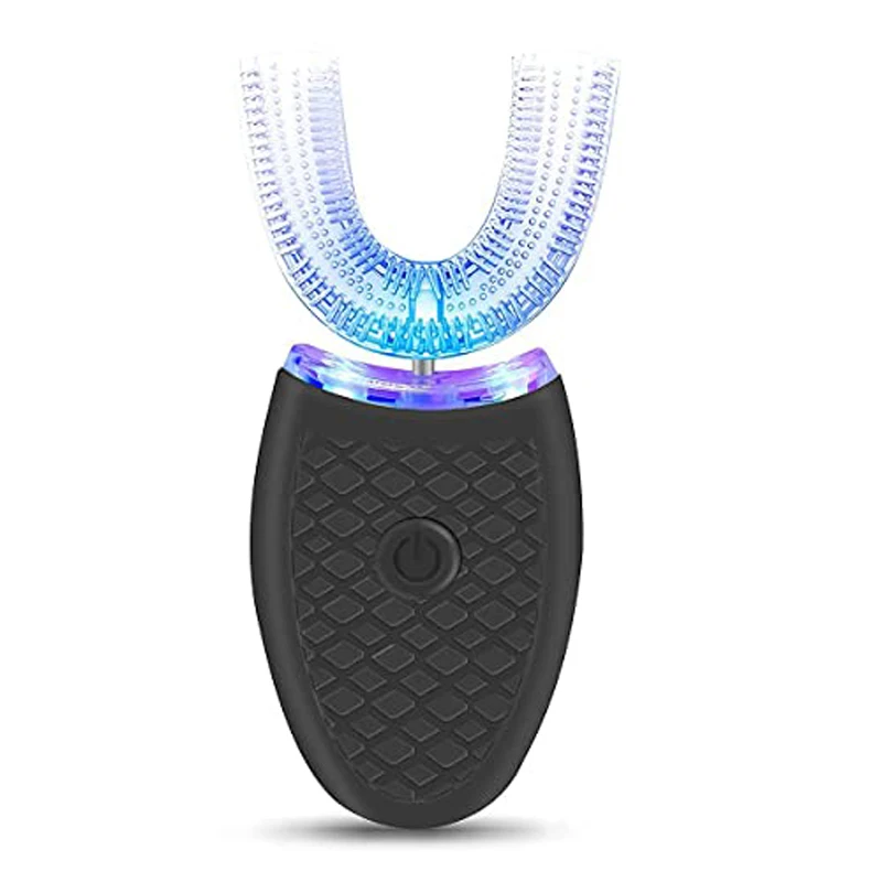 high quality travel portable Waterproof automatic u shape travel food grade silicone head adults kids electric toothbrush