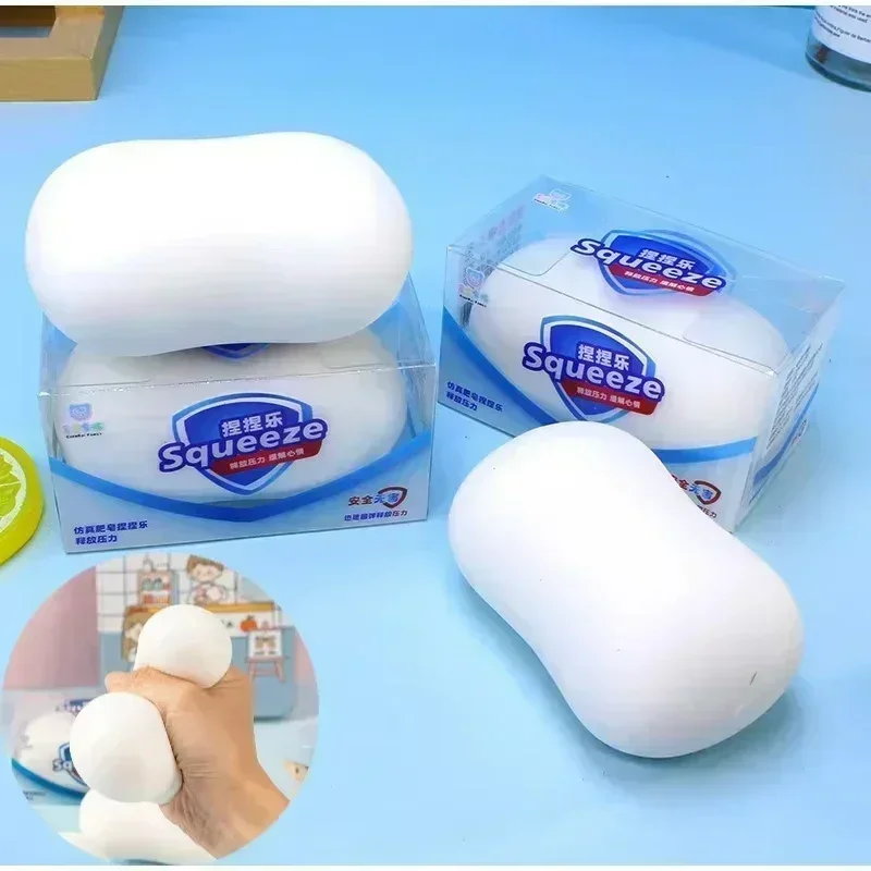 Squishy Soap Ball Squishy Stress Ball Filled Soft Squeeze Fidget Toy Anti-Stress Anxiety Relief Hand Decompression Toy