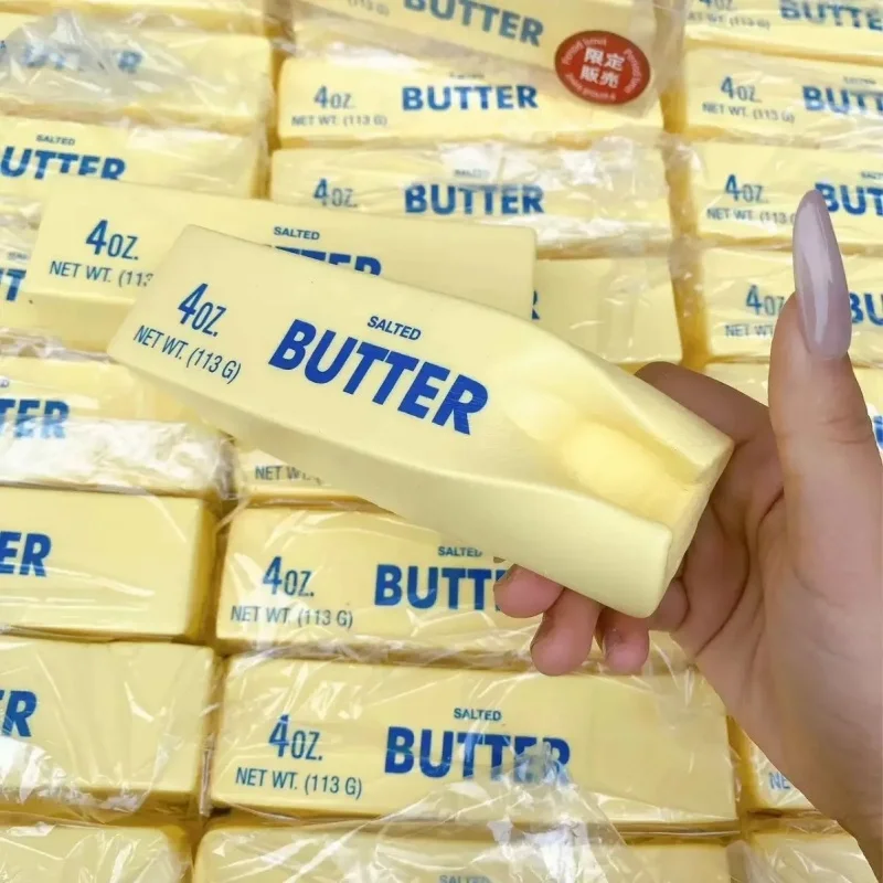 Butter Squishy Toys Super Soft Slow Rising Sticky Butter Sticks Realistic Food Fidget Toys for Decompression Anxiety Relaxation