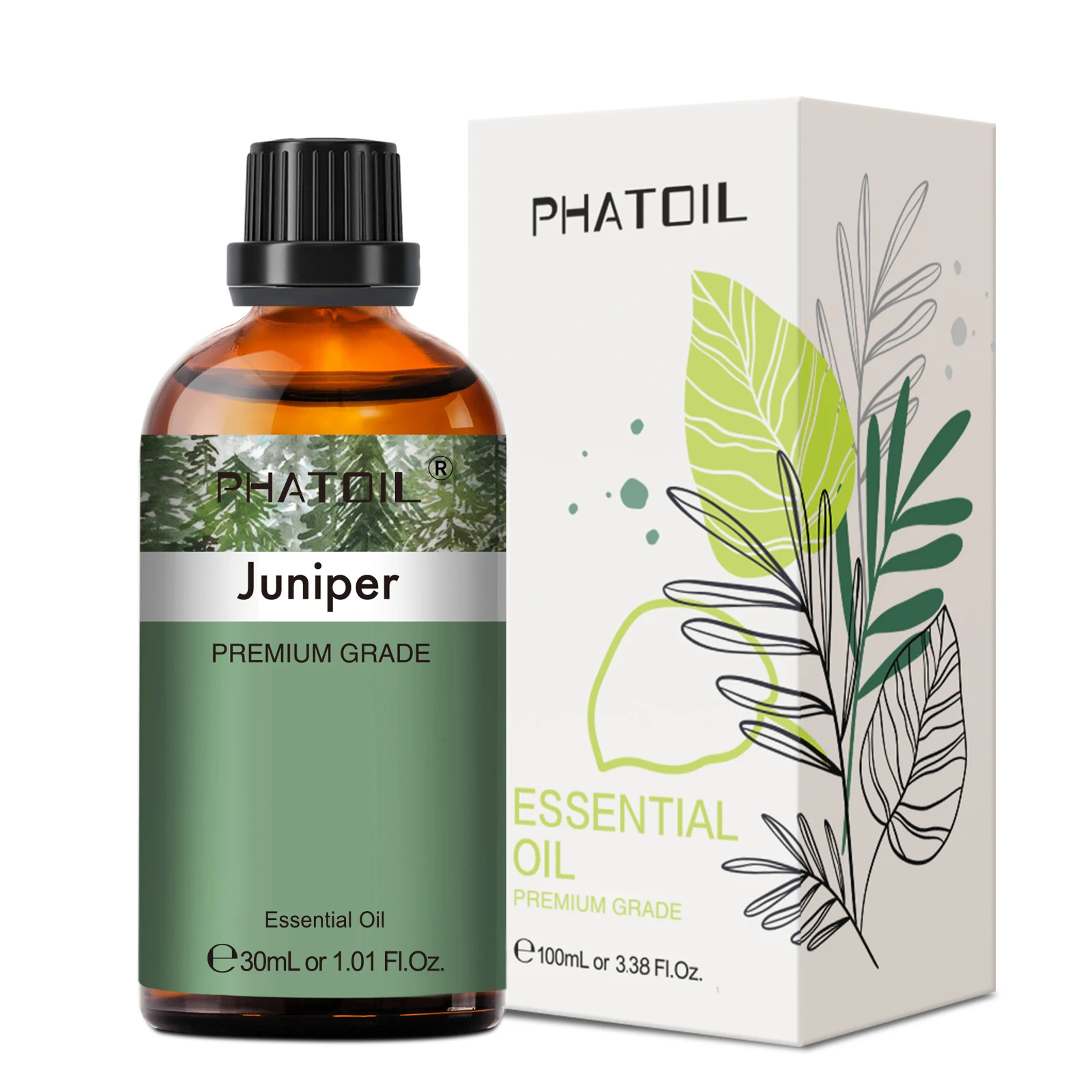 PHATOIL 1PCS Aromatherapy Essential Oil 30ml Lemon Eucalyptus Lavender Bergamot Jasmine Juniper Rose Vanilla Aroma Essential Oil