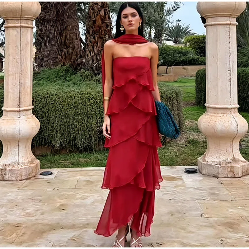 Floral Print Halter Neck Top Maxi Skirt Set Sleeveless Ruffle Hem 2026 Summer Beach Women Co-ord Chic Boho Lady Vacation Outfit