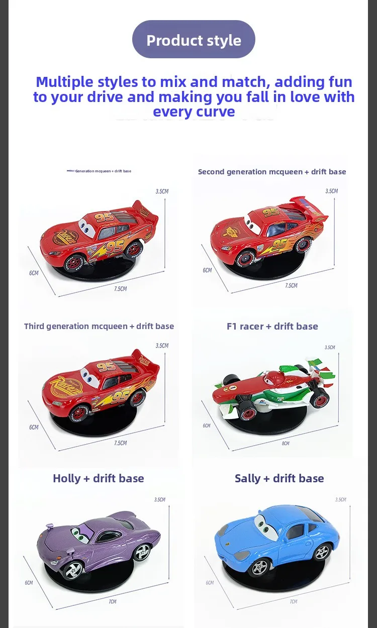 Pixar Cars 3- Lightning McQueen Rotatable Drift Ornament Dashboard Center Console Interior Decor Toy Surprise Gift For Drivers