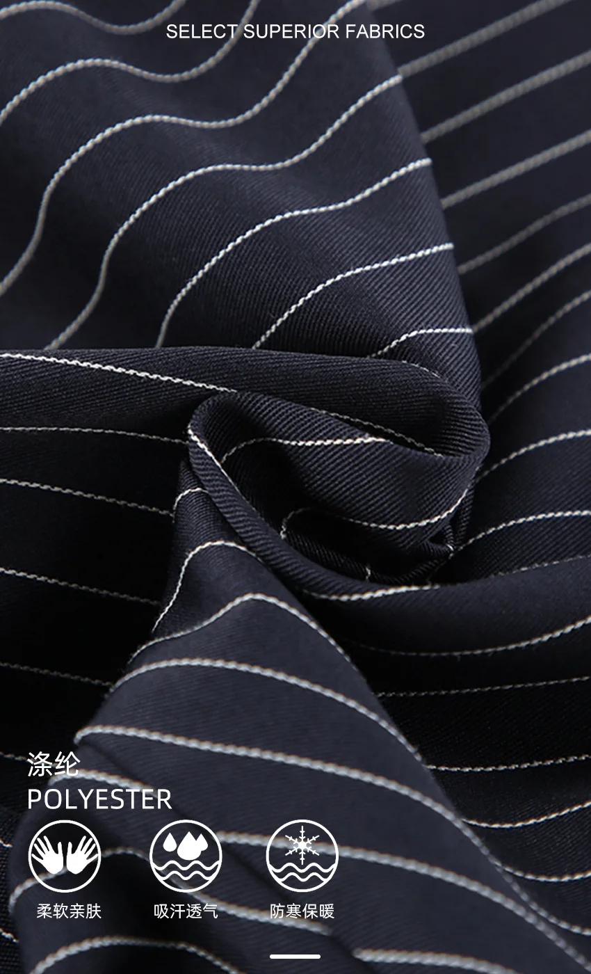 Women's Matching Sets 2026 Woman Navy Blue Striped V-neck Waist Small Suit Top Short A-shaped Skirt Women's Two-piece Set