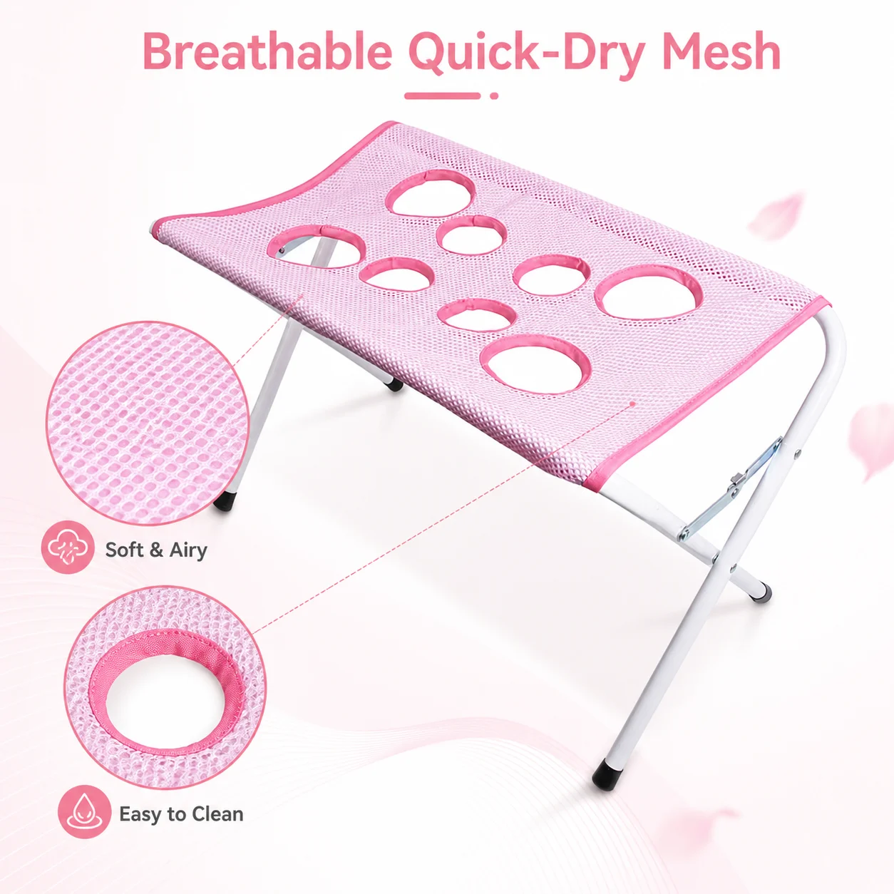 Pet Grooming Hammock Stand Foldable Cat Dog Bathing Rack Quick Dry Mesh Nail Trimming Holder for Small Medium Pets